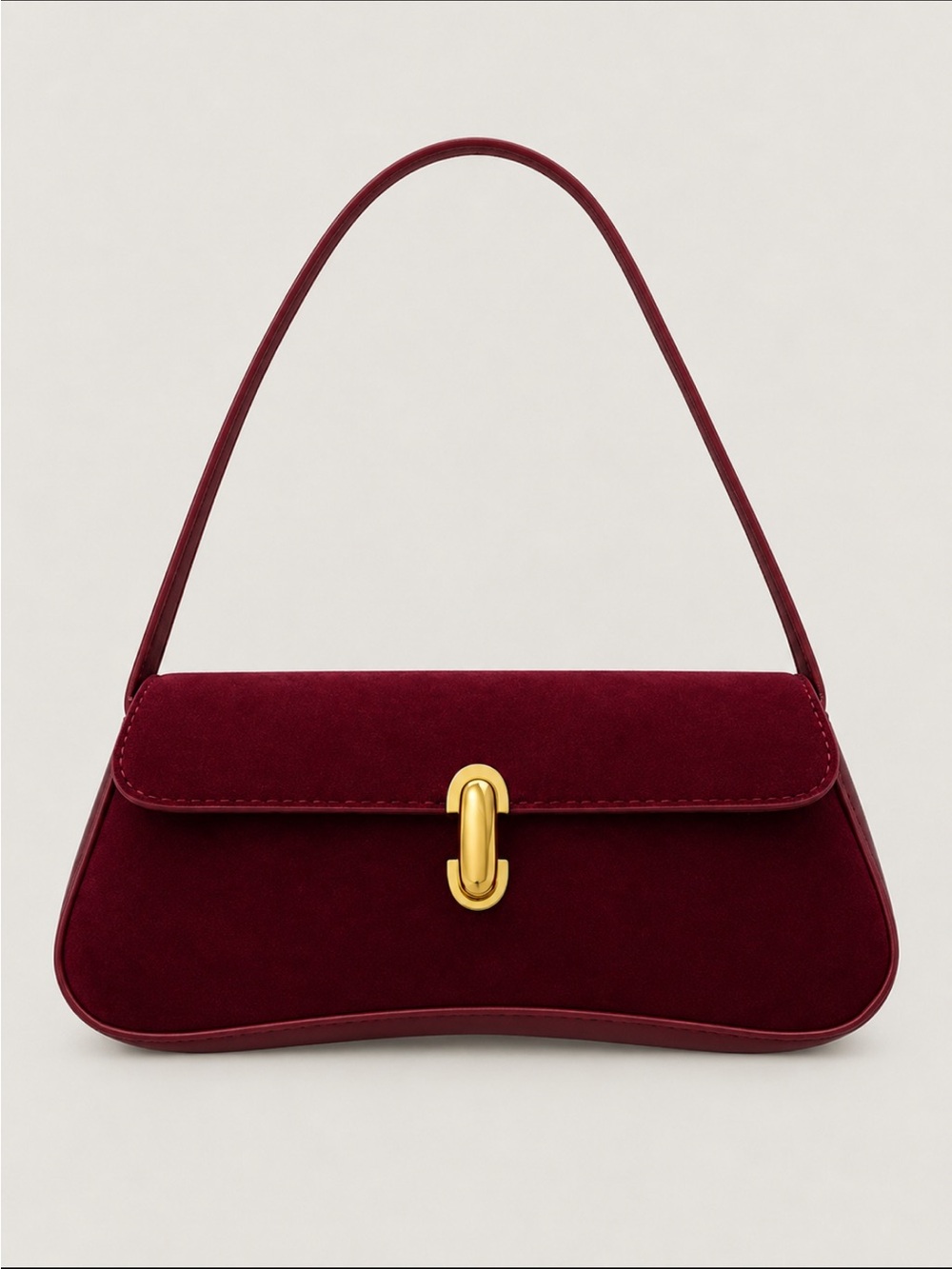 New! Cranberry Red Velvet Shoulder Handbag Purse NWOT